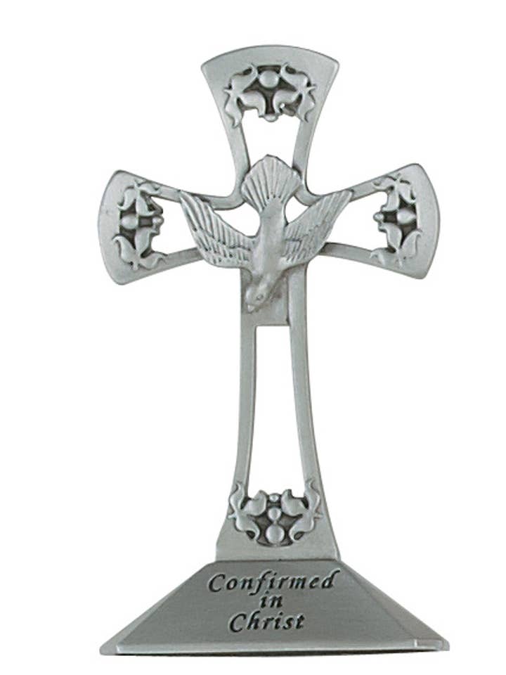 Religious Standing Cross Crucifix Holy Spirit Dove Confirmat for wholesale by Hail Mary Gifts