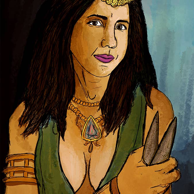 Delilah Portræt Samson Bibel Kunst Billede på lærred for engroshandel hos William DePaula Fine Art