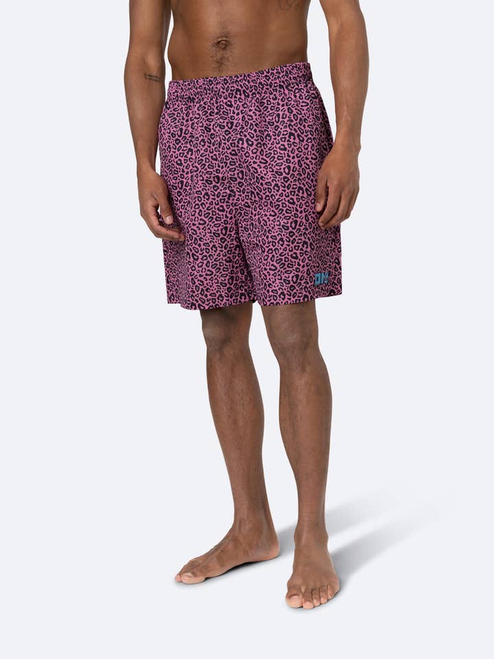Leopardo Shorts de banho Never Enough - Rosa para venda a revendedores na Faire1