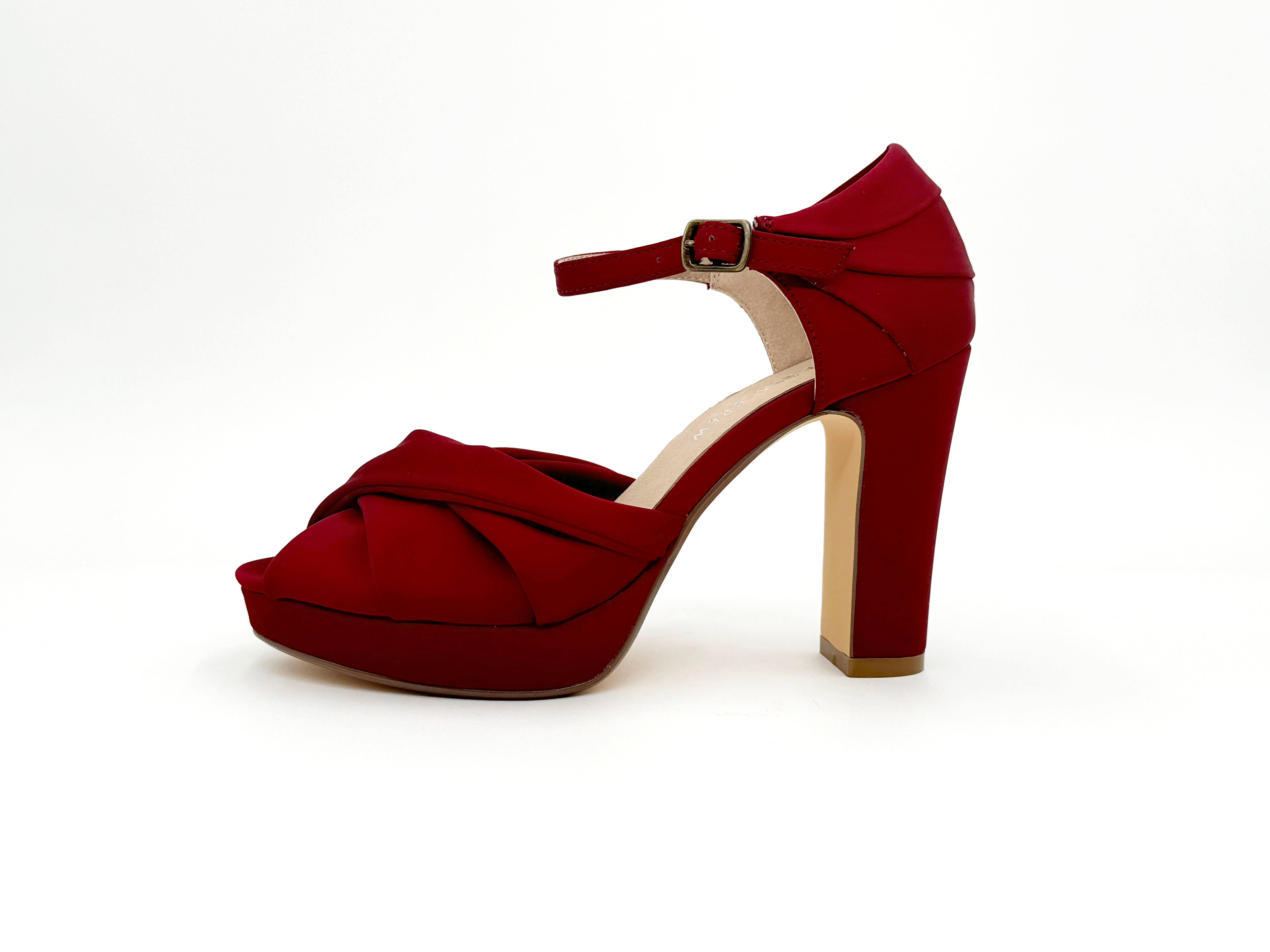 Chelsea Crew - Wholesale Platform Heels - Women's - Gloria Satin Platform Holiday Heels3