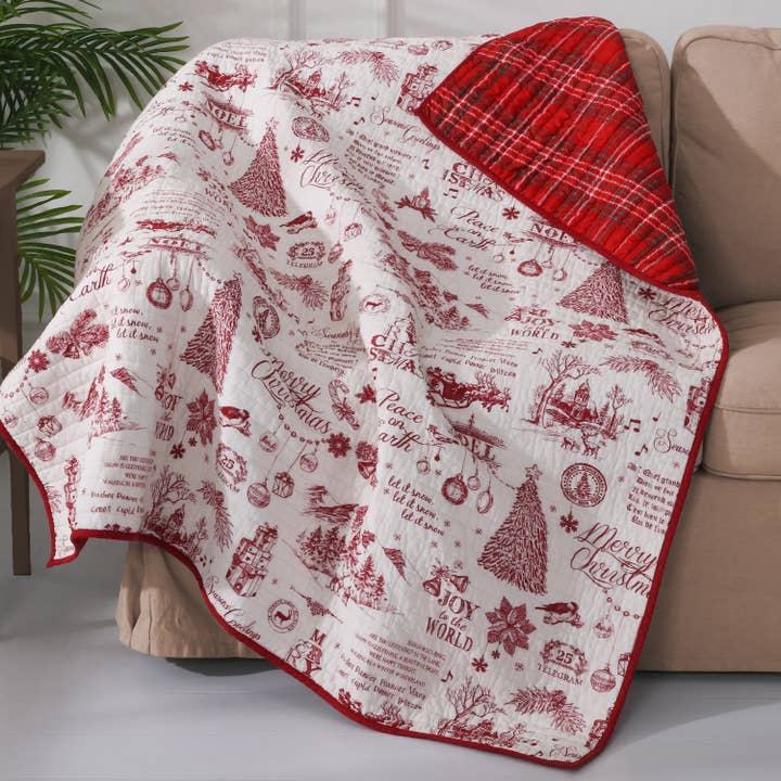 Levtex Home - Wholesale Throw Blanket - Yuletide Quilted Throw Blanket