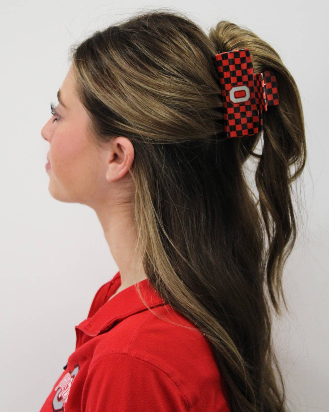 BANDED - Vente Pince à cheveux – femme - Pince à griffes à logo Ohio State® Eco à carreaux en forme de O