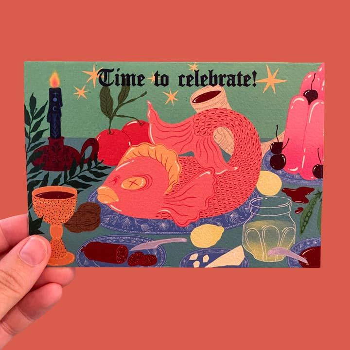 Time to Celebrate! - Celebration card with feast image for wholesale by Piece of the Peach