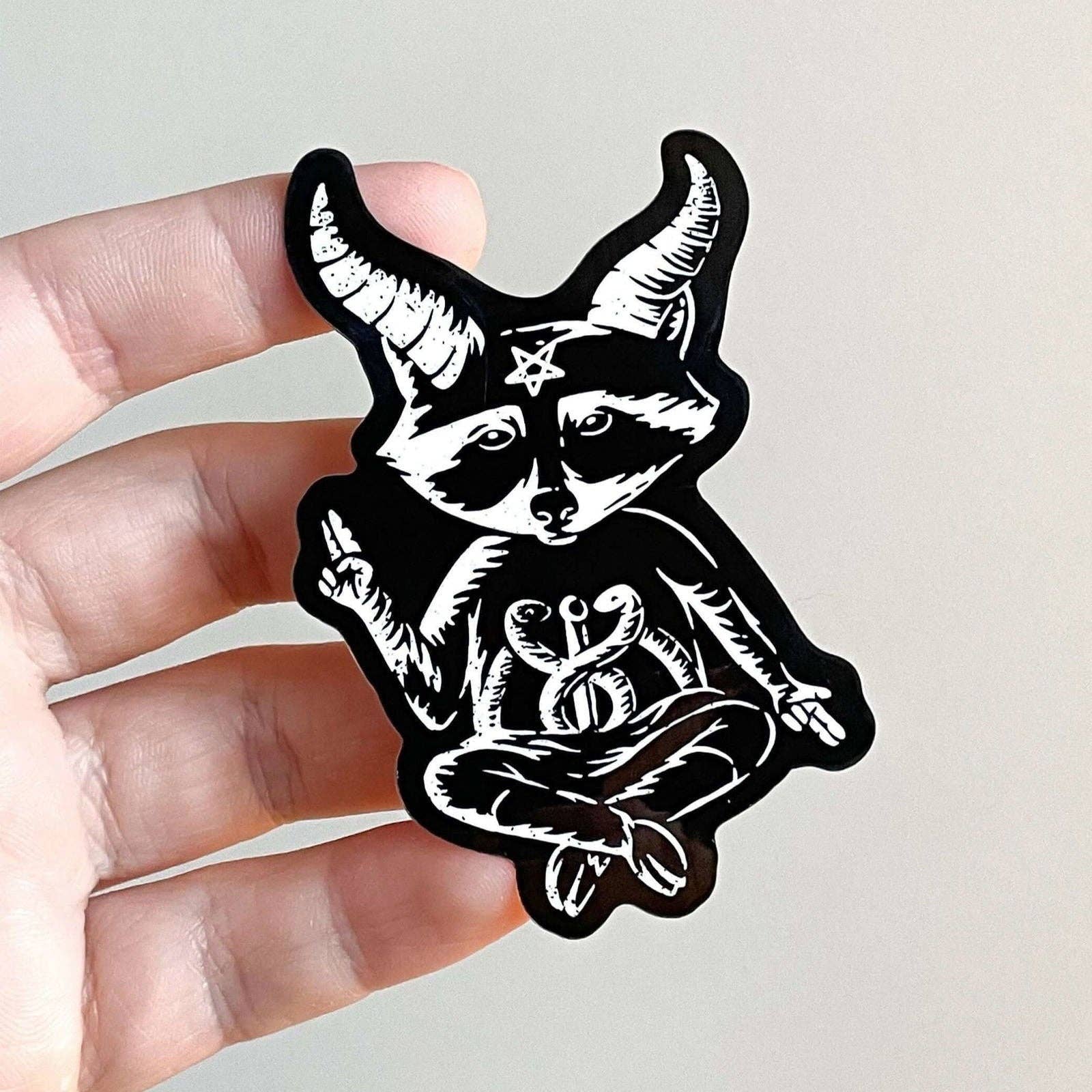 Creepy Orca Supply Company - Wholesale Sticker - Eat Trash Hail Satan Kiss Cut Sticker1