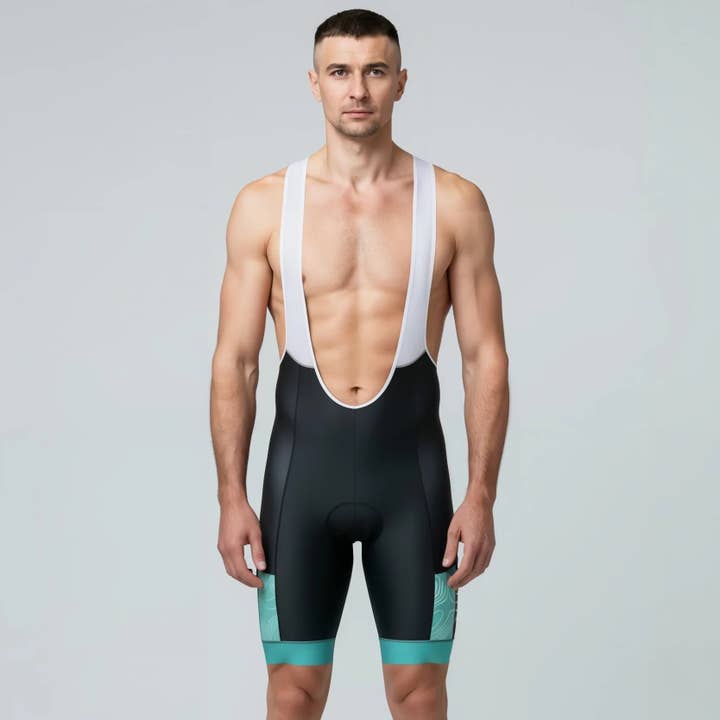 Ozark Cycling Men’s Teal Core Bib Shorts – Performance Fit, Comfort, and All-Day Support for wholesale by Urban Cycling Apparel