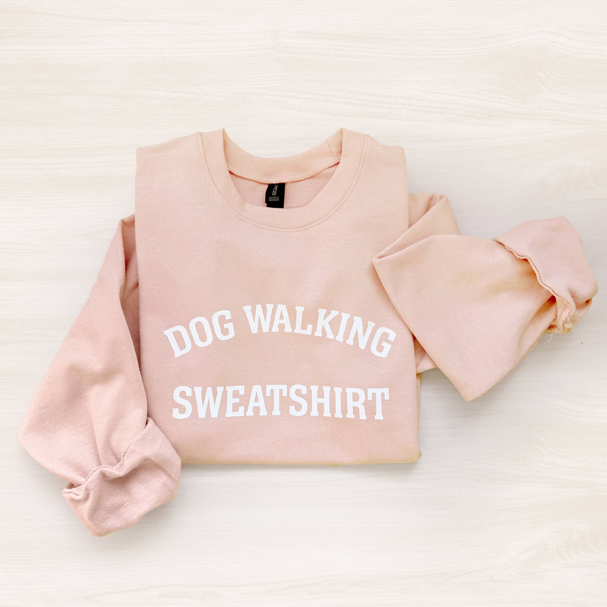 Poppy & Lou - Wholesale Graphic Sweatshirt - Women's - Dog Walking Sweatshirt — Cream & Blush1