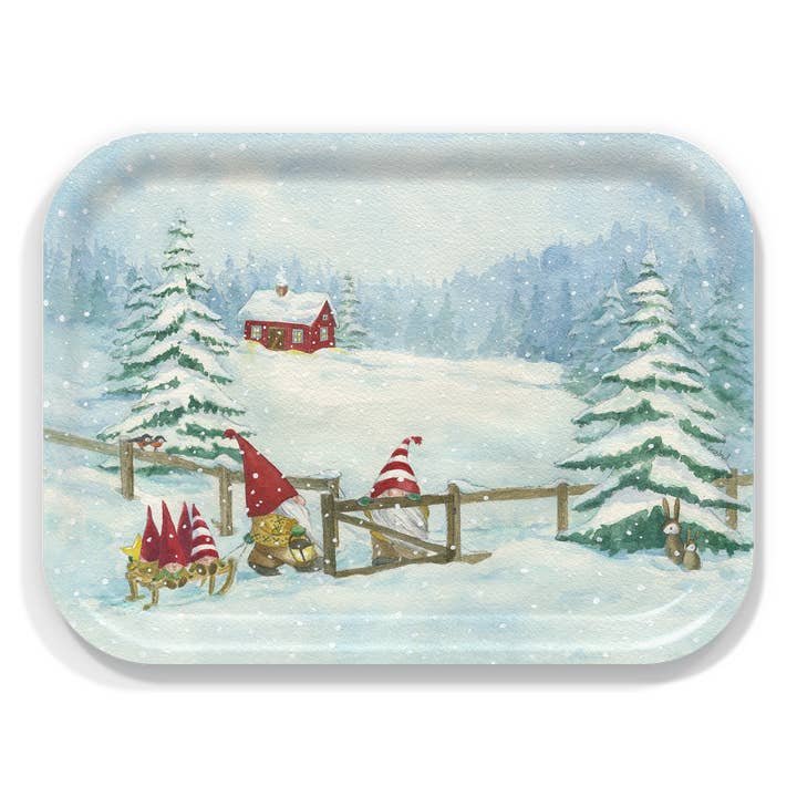 Trays4Us - Wholesale Serving Tray - Gnomes Christmas Serving Tray By Anette Grostad3