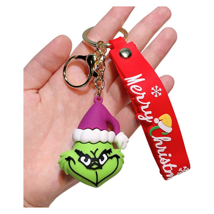 Auraquise - Wholesale Keychain - Women's - 2025 Christmas Grinch Silicone Keychain Plush-Inspired Bag Charm & Accessory6