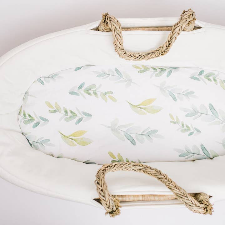 Leafy Bassinet Sheet for wholesale by NODNAL Co.