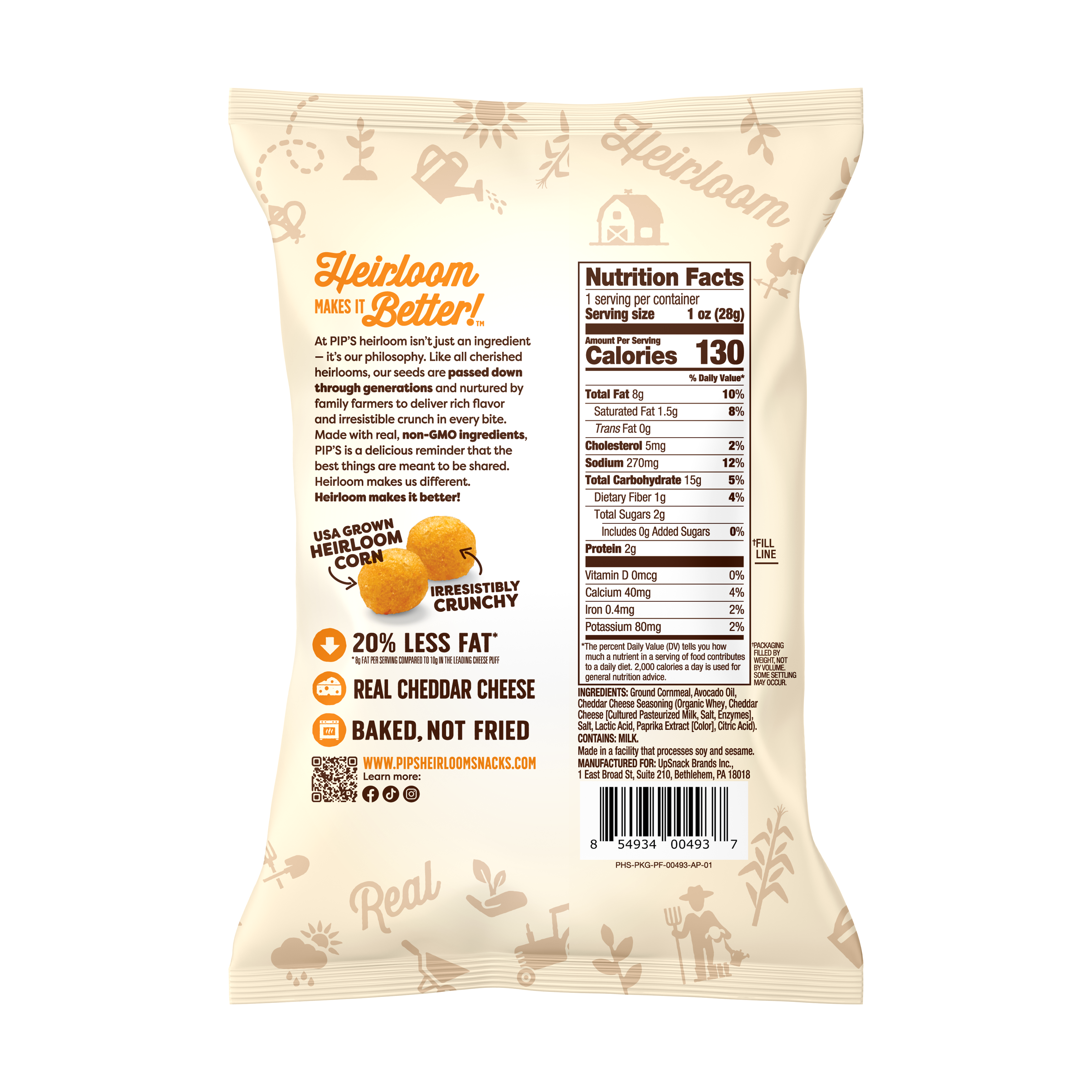 Pip's Heirloom Snacks - Wholesale Popcorn - Cheddar Cheese Balls Snack Size 24-Pack2