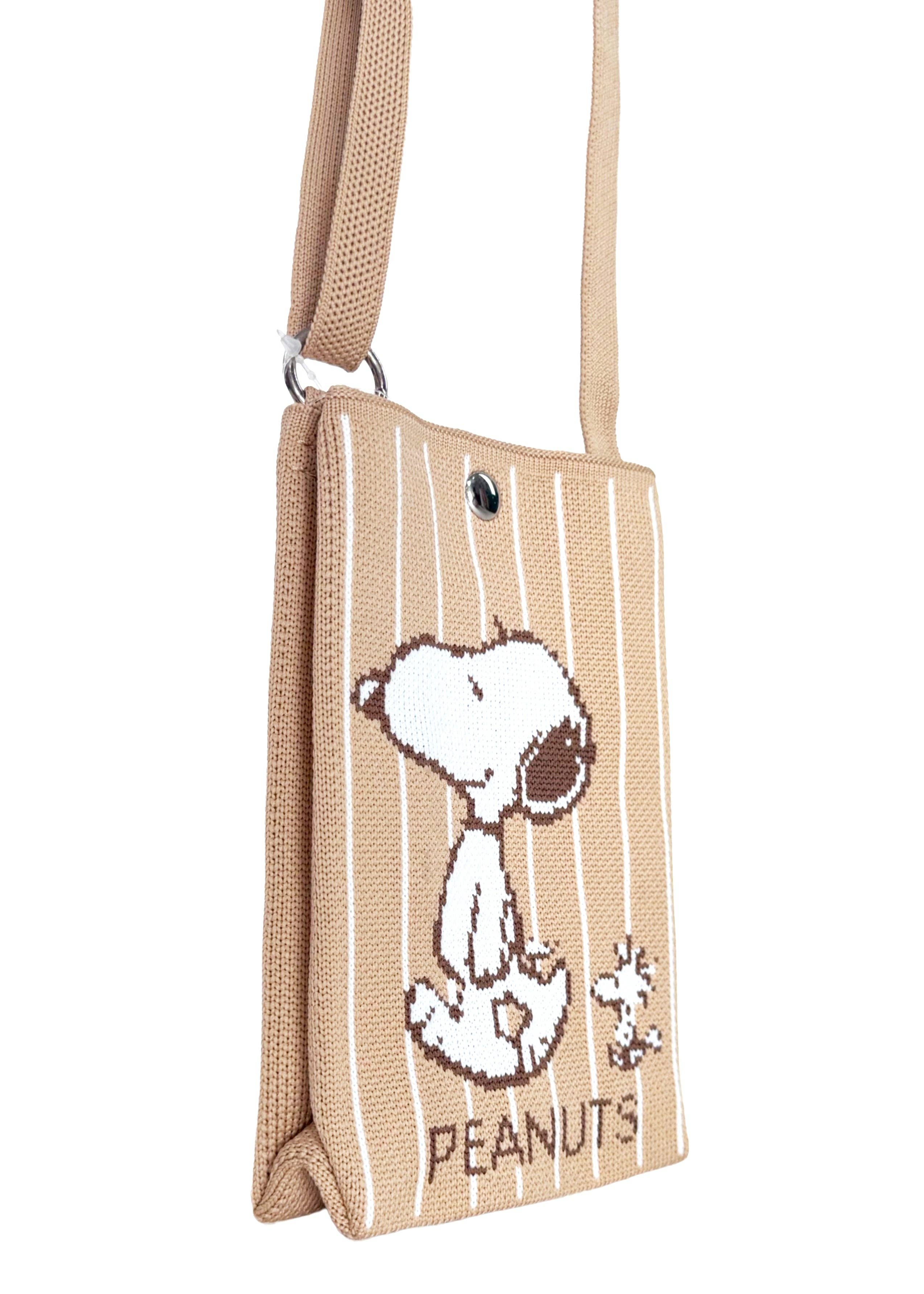 LASR – wholesale Crossbody bag – Women's – Peanuts Snoopy and Friends Knitted Brown Crossbody2