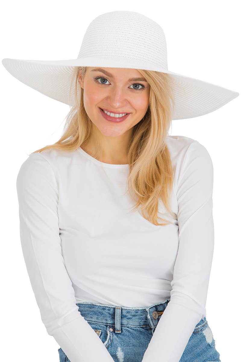 Cap Zone - Venta al por mayor Sombrero de paja - Mujer - Sombrero de sol de paja con tejido apretado, color sólido y ala ancha flexible67