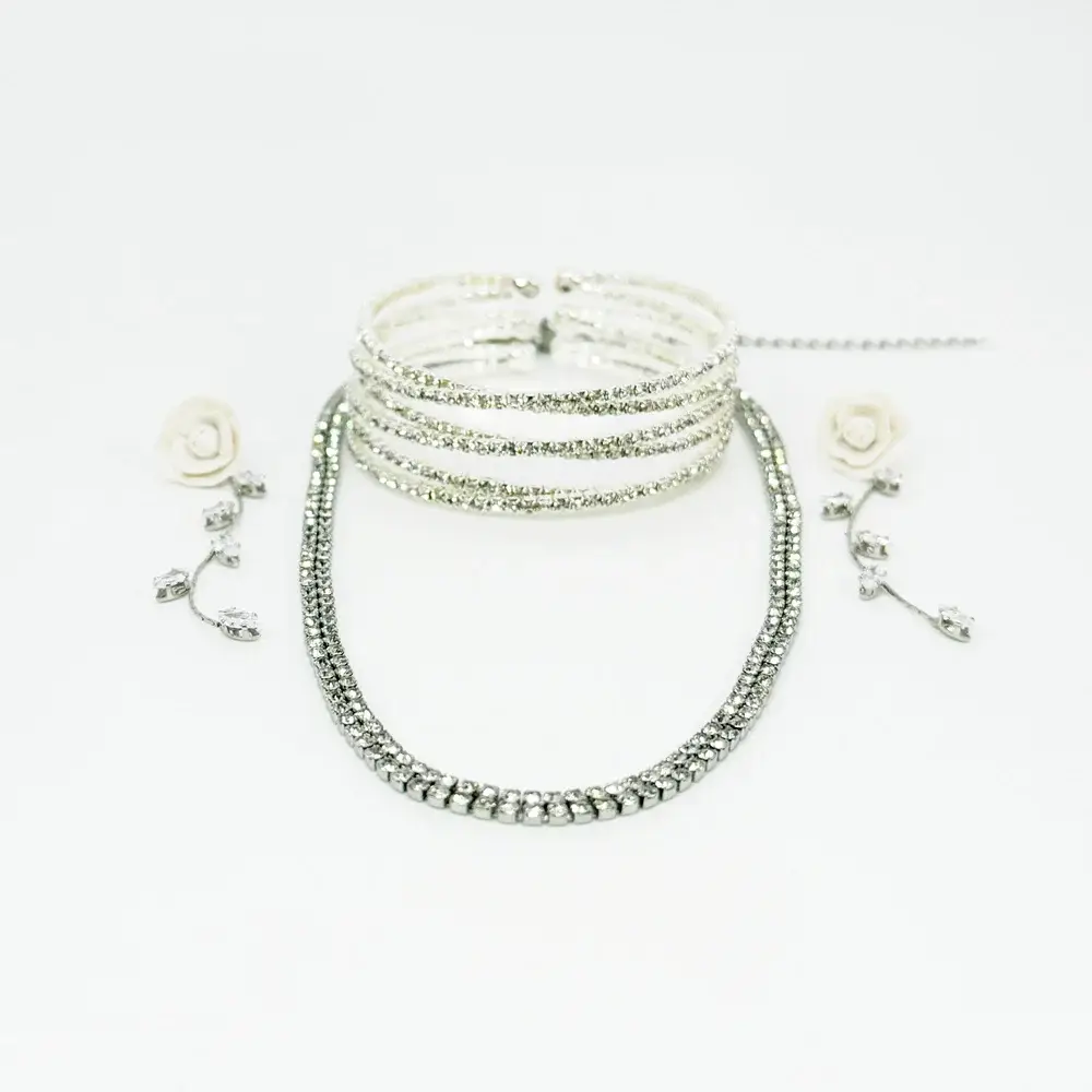 Aqua Essence Co - Wholesale Jewelry Set - Elise Bridal Set | Handcrafted Silver Wedding Jewelry9