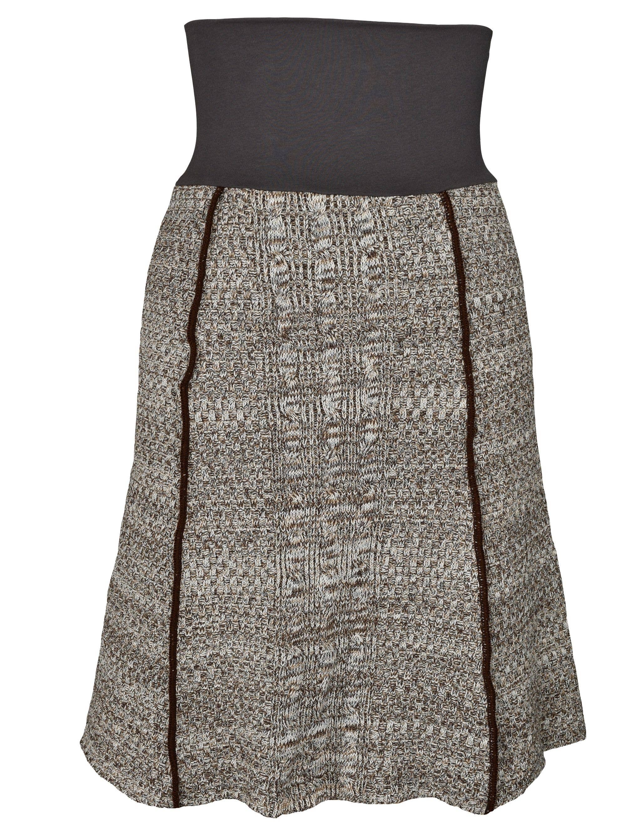 Green 3 – Engroshandel Nederdel - Dame – Kvinders bomuld Sweater Strik Panel Nederdel -Chokolade Space Dye1