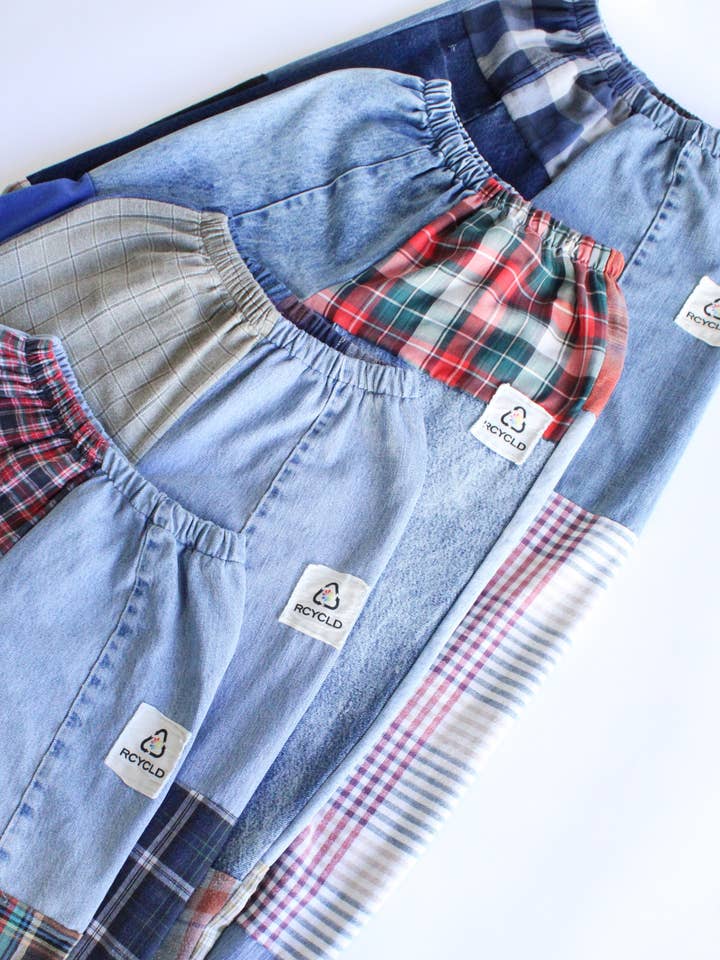 American Recycled Clothing - Wholesale Pants - Women's - Flannel & Denim Combo Pants Bundle1