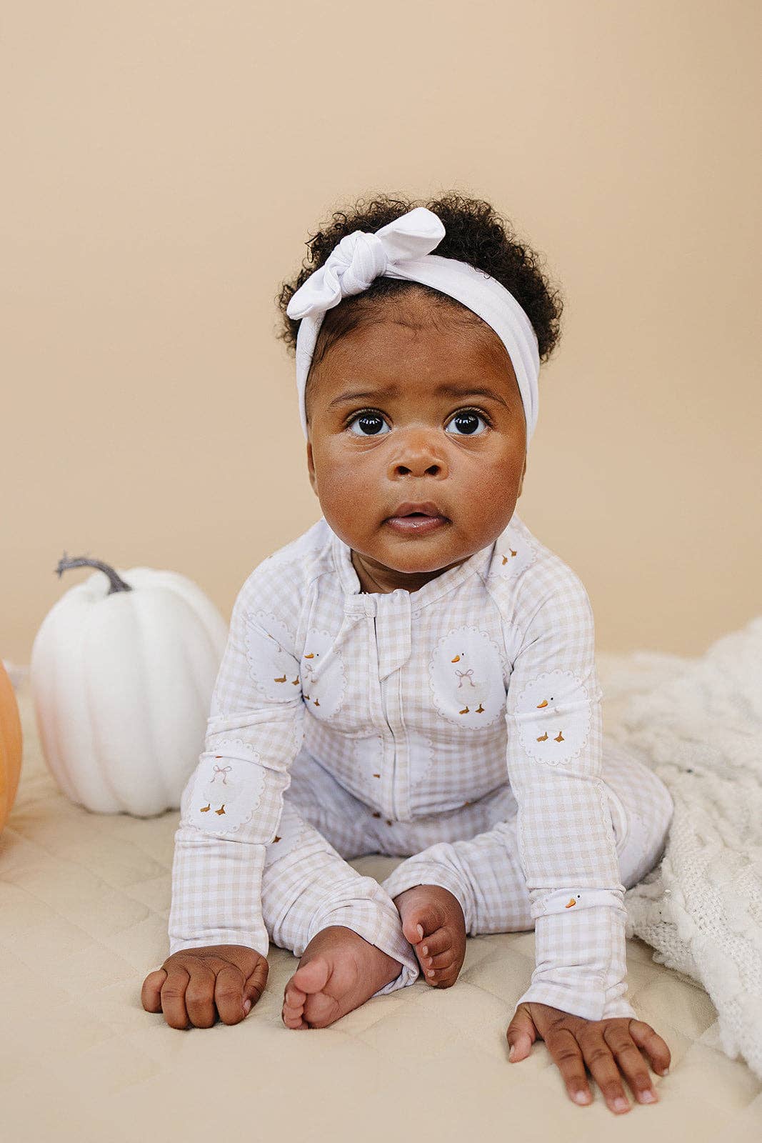 Lucky Panda Kids - Wholesale Jumpsuit - Baby - Bamboo Zip Romper | Gingham & Goose1