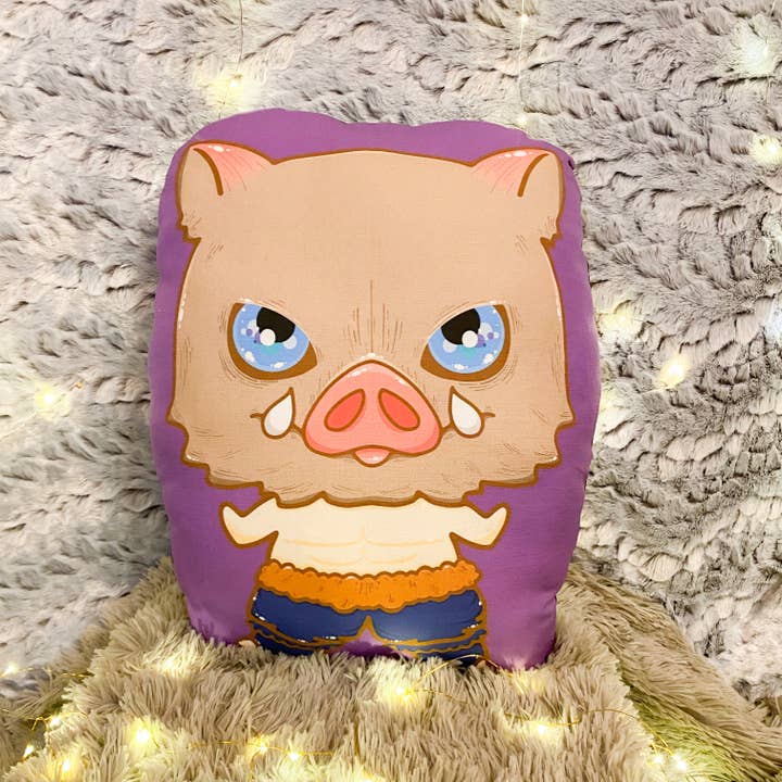 PELUCHE INOSUKE AVEC MASQUE DE SANGLIER DEMON SLAYER KIMETSU NO YAIBA pour la vente par VENLAA