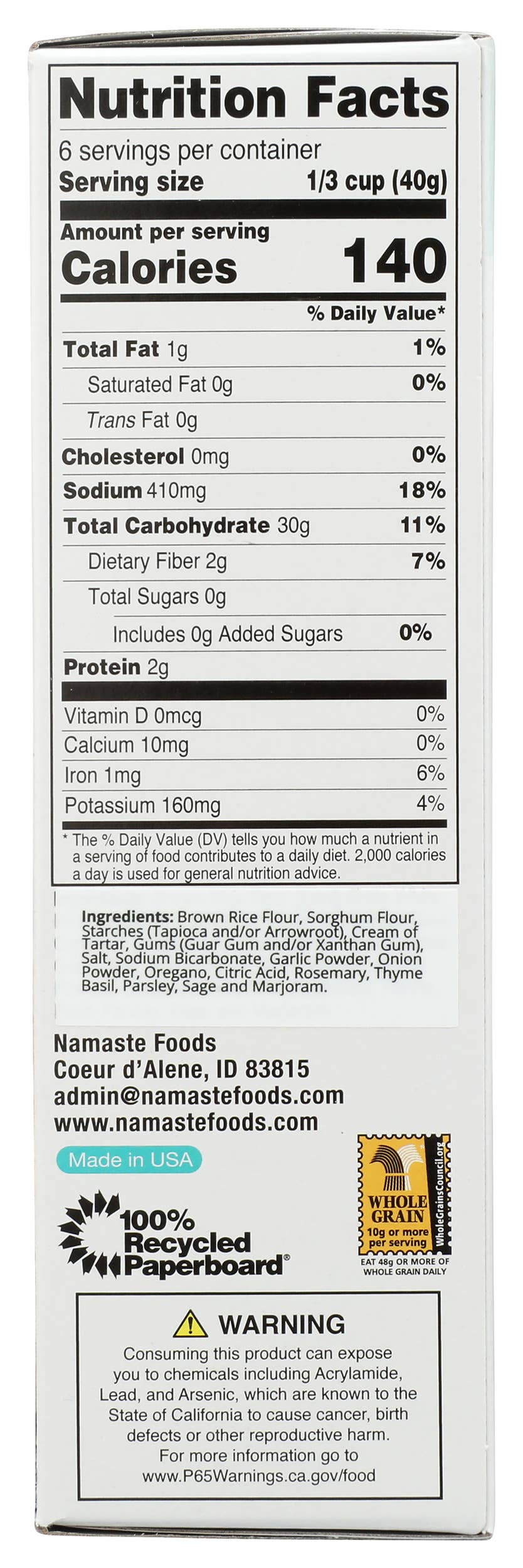 Namaste Foods – wholesale Bread mix – Gluten Free Artisan Pizza Crust Mix3