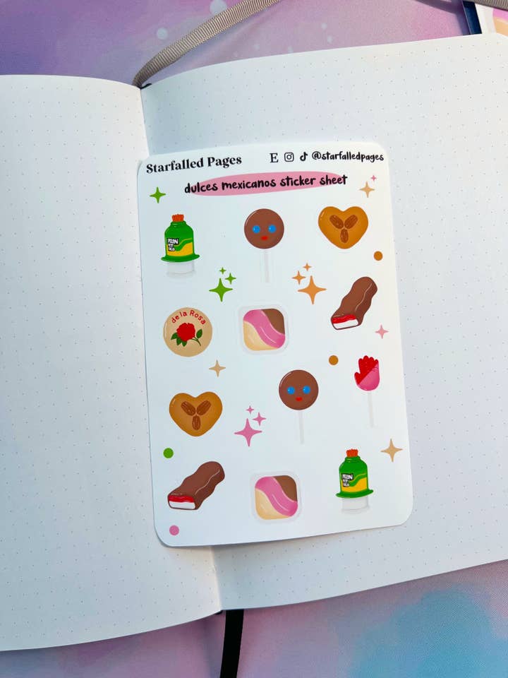 Mexican Candy Sticker Sheet for wholesale by Starfalled Pages