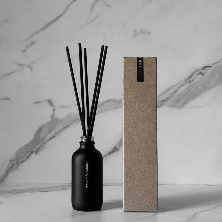 Cranberry + Spice Reed Diffuser for wholesale by sable candle co.