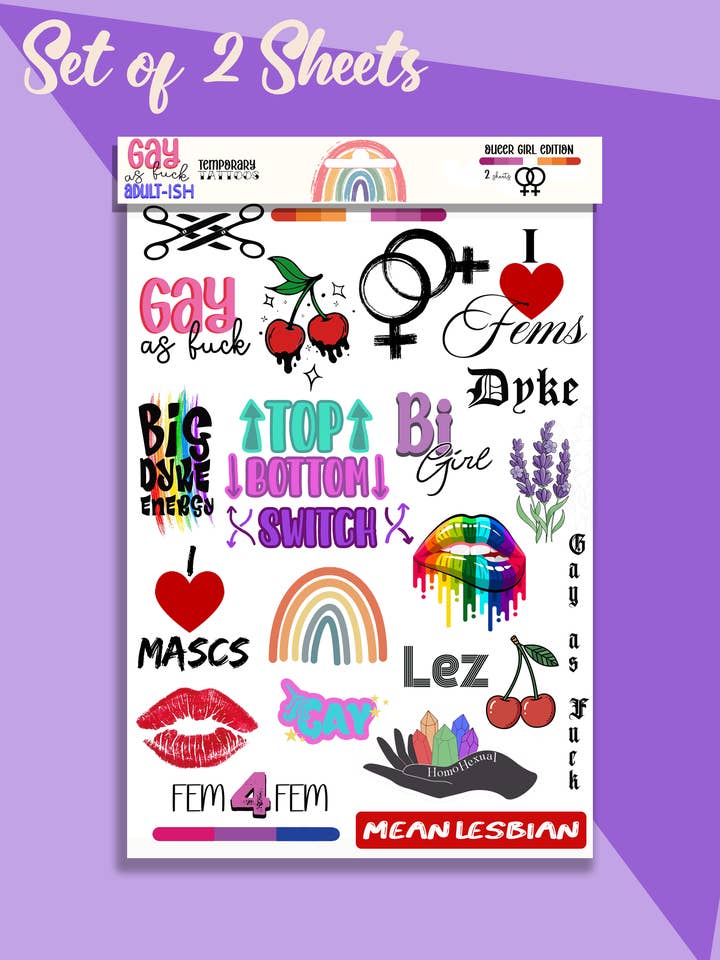 Pride Tattoos - Queer Girl Pack for wholesale by Shecanter