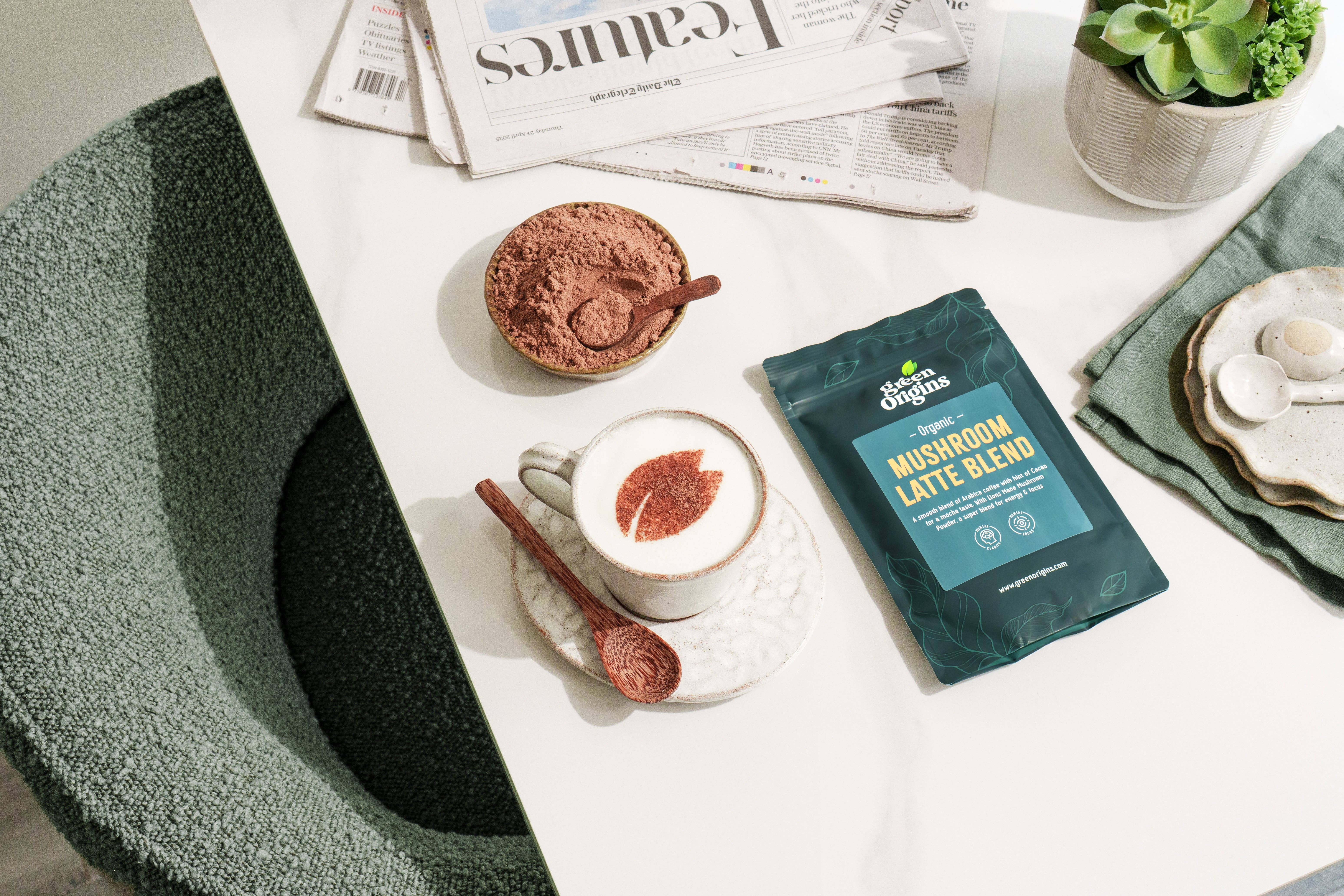 Brand Organic – wholesale Powdered health drink – Green Origins Mushroom Latte 100g Organic Vegan2