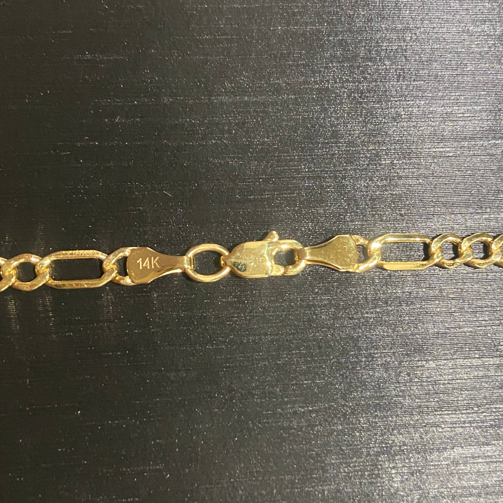 Prestige Jewelry - Wholesale Link & Chain Necklace - Solid Real 14k Gold Figaro Chain 20in 4mm1