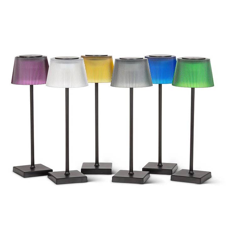 Abbott - Wholesale Accent/Desk Lamp - Fluted Green Shade LED Outdoor Table Lamp-15"H - Clearance3