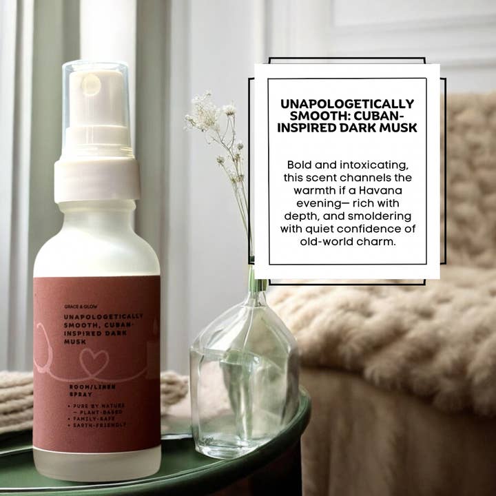 Grace & Glow: Room/Linen Spray (Unapologetically smooth) for wholesale by Kendranique's Creations