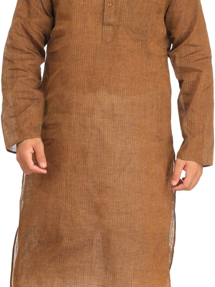 Casual kurta pyjamaset met geweven strepen voor wholesale door Exotic India Art