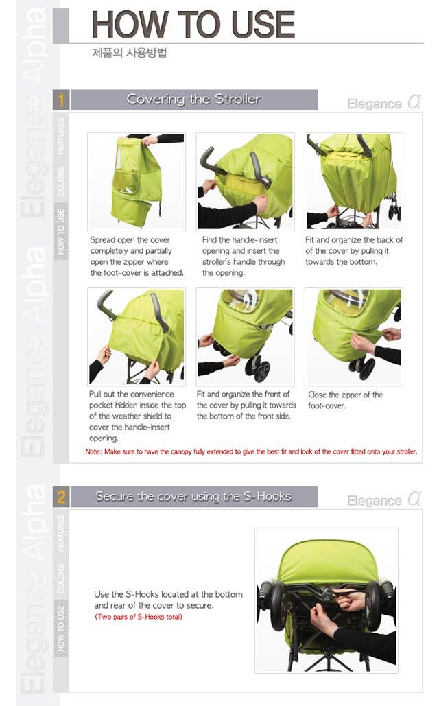 Manito - Vente Accessoire/housse pour poussette – bébé - Bouclier contre les intempéries pour poussette Elegance Alpha - Petit (Marine)6