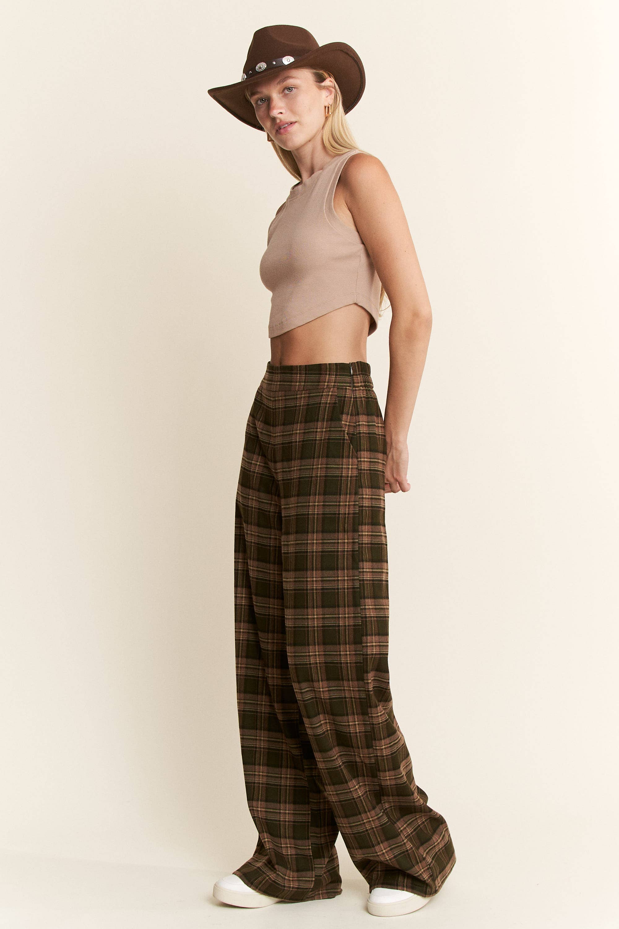 JADE BY JANE - Wholesale Pants - Women's - PLUS SIZE PLAID WIDE LEG SOFT DRESS PANTS10