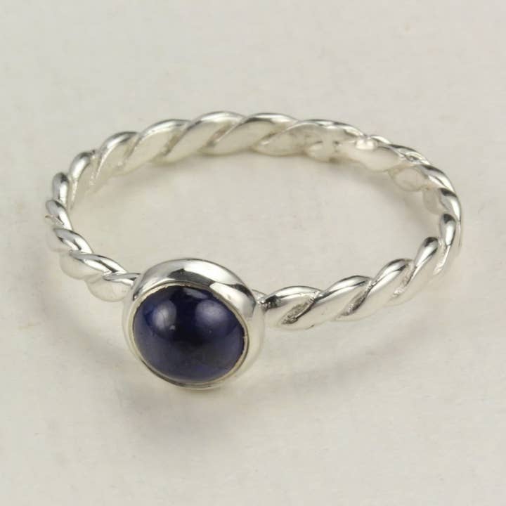 September Birthstone Ring – Genuine Blue Sapphire in Silver for wholesale by The Jewellery Store London