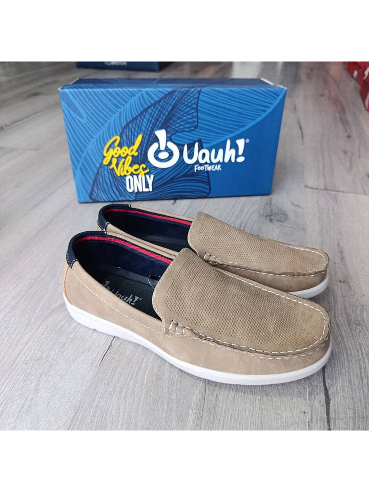 BeShoes Distribuição - Wholesale Loafers - Men's - Men's Taupe Leather Shoes Uauh® -2151jn162t3