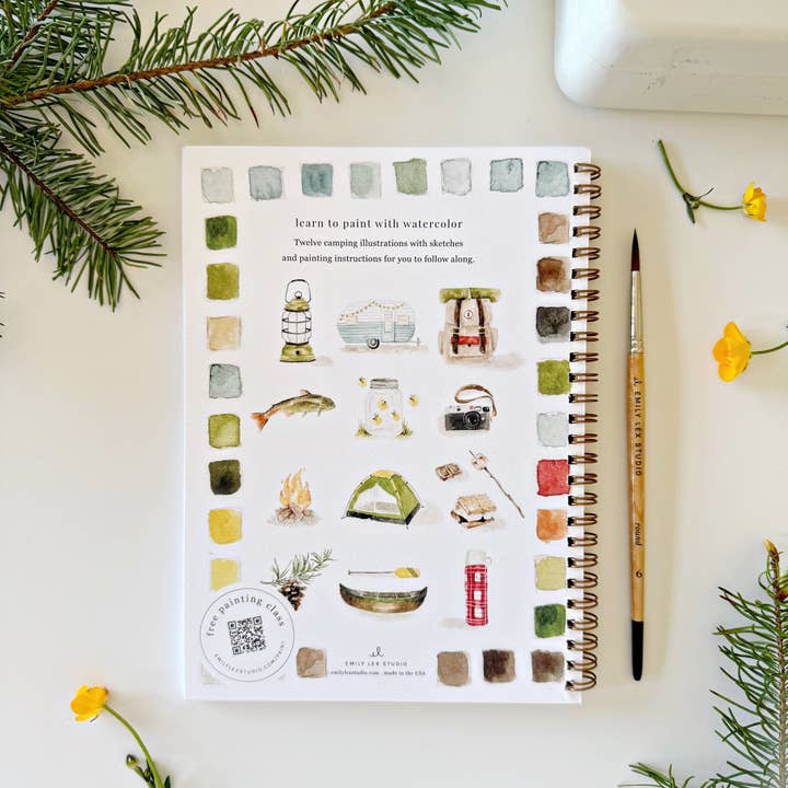emily lex studio - Wholesale Sketchbook/Sketchpad - camping watercolor workbook