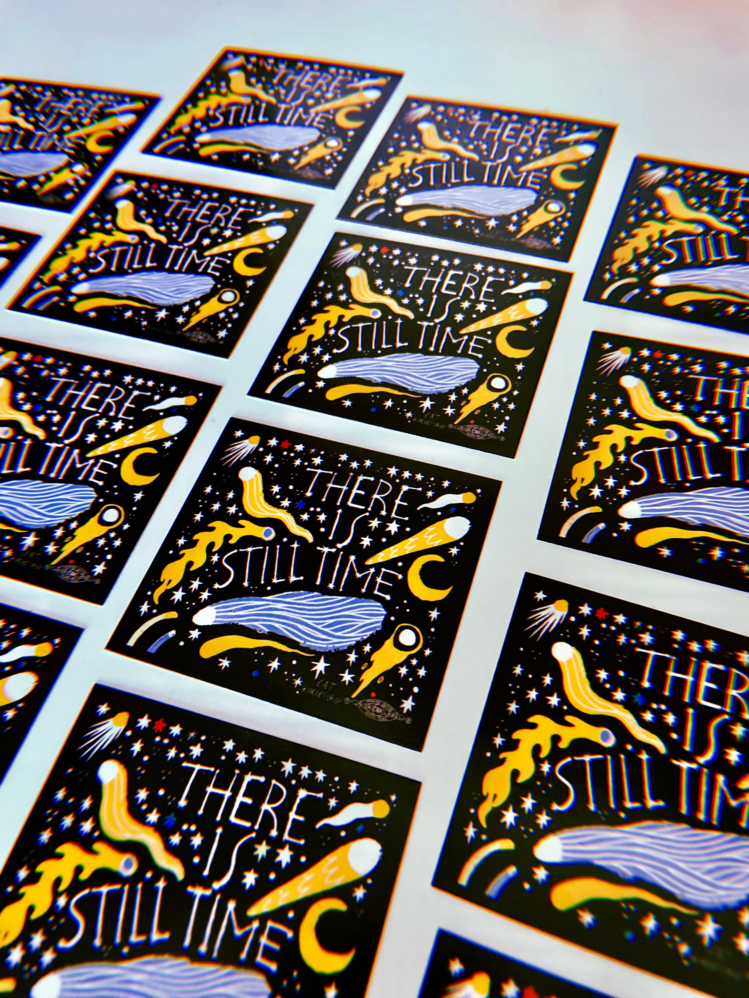 Cat Rocketship - Wholesale Sticker - There is Still Time hopeful vinyl sticker5