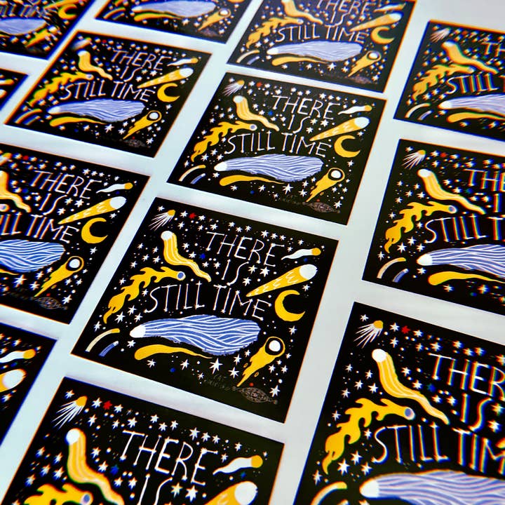 Cat Rocketship - Wholesale Sticker - There is Still Time hopeful vinyl sticker5
