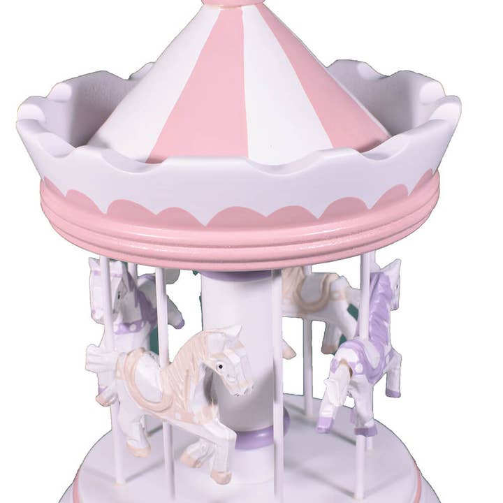 giftland - Wholesale Music Box - Kids & Baby - Wooden Musical Carousel with Horses 28cm1