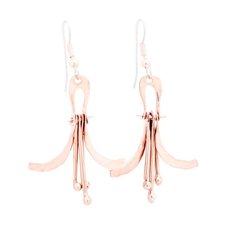 ER.KIK.4009 - Boucles d'oreilles pendantes en cuivre pour la vente par HPSilver, LLC