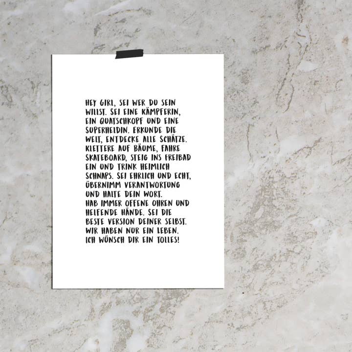 Hey girl / poster voor wholesale door Love is the new black