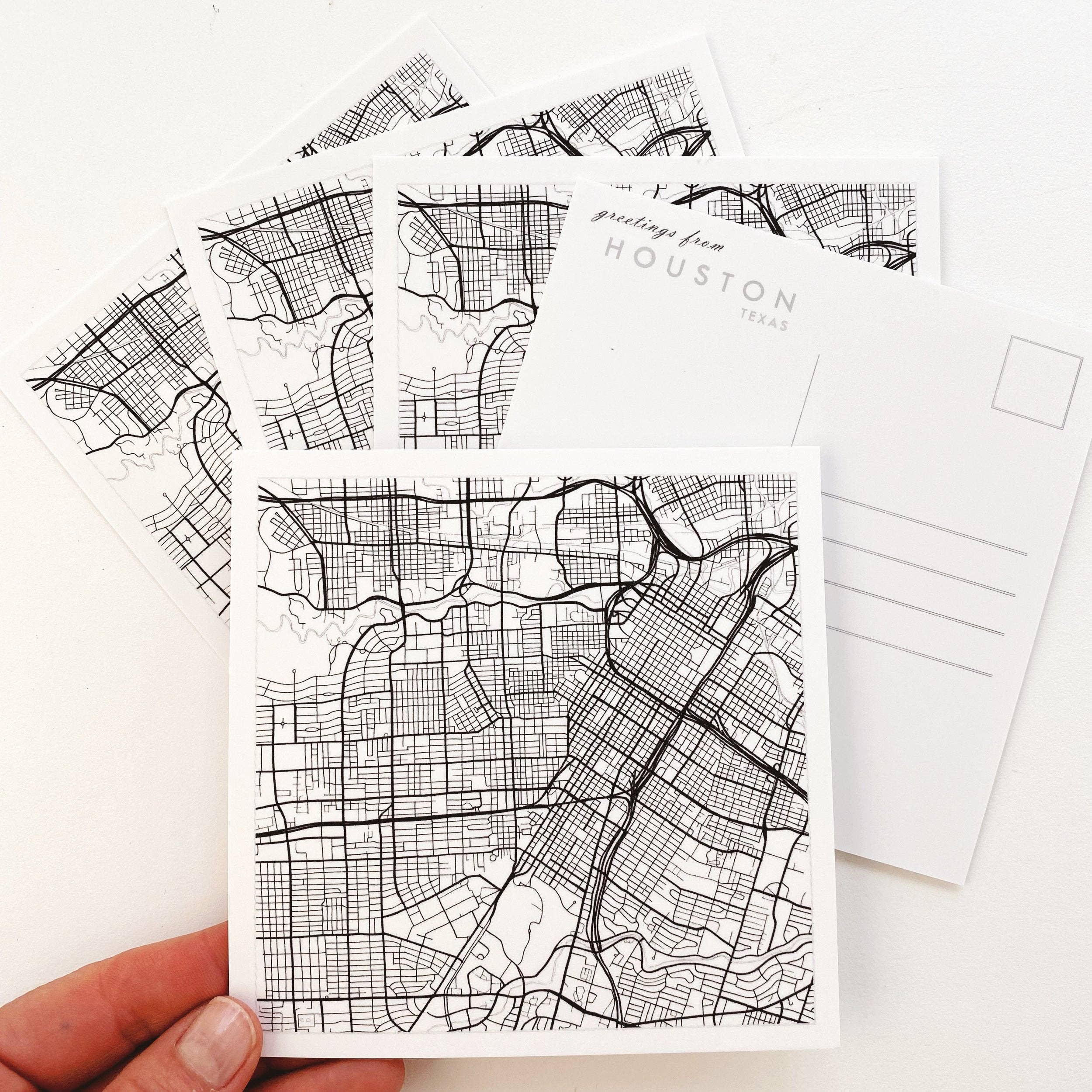 Turn-of-the-Centuries - Wholesale Postcard - HOUSTON Texas Map Postcard0