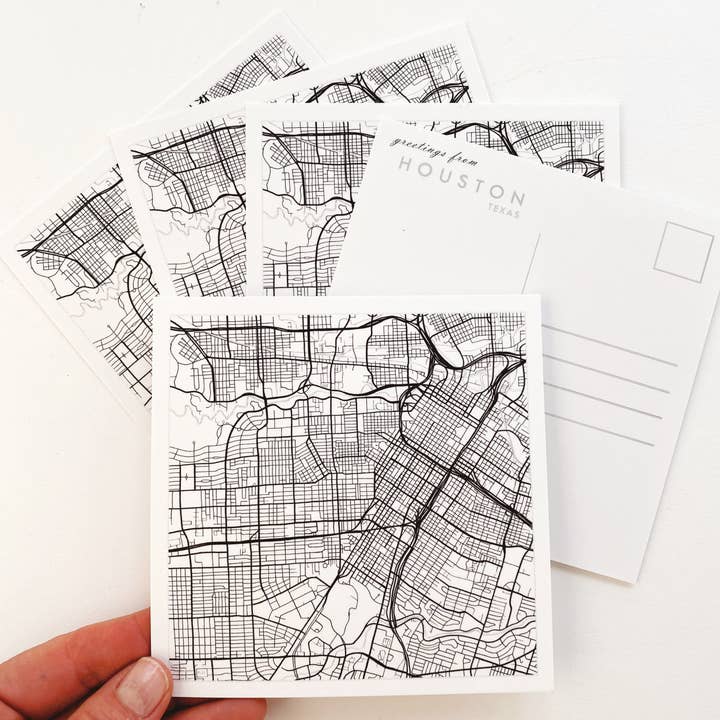 Turn-of-the-Centuries - Wholesale Postcard - HOUSTON Texas Map Postcard