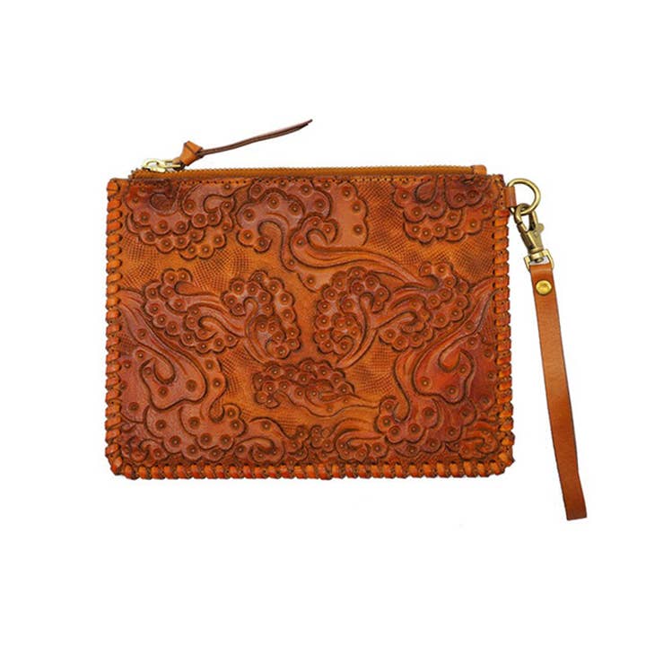 Amdo Cognac Pouch for wholesale by sophie cano paris