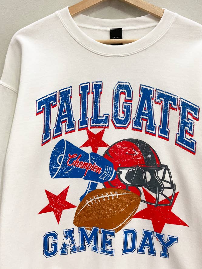 Tailgate Game Day Crew Sweatshirt for wholesale by Sweet Claire