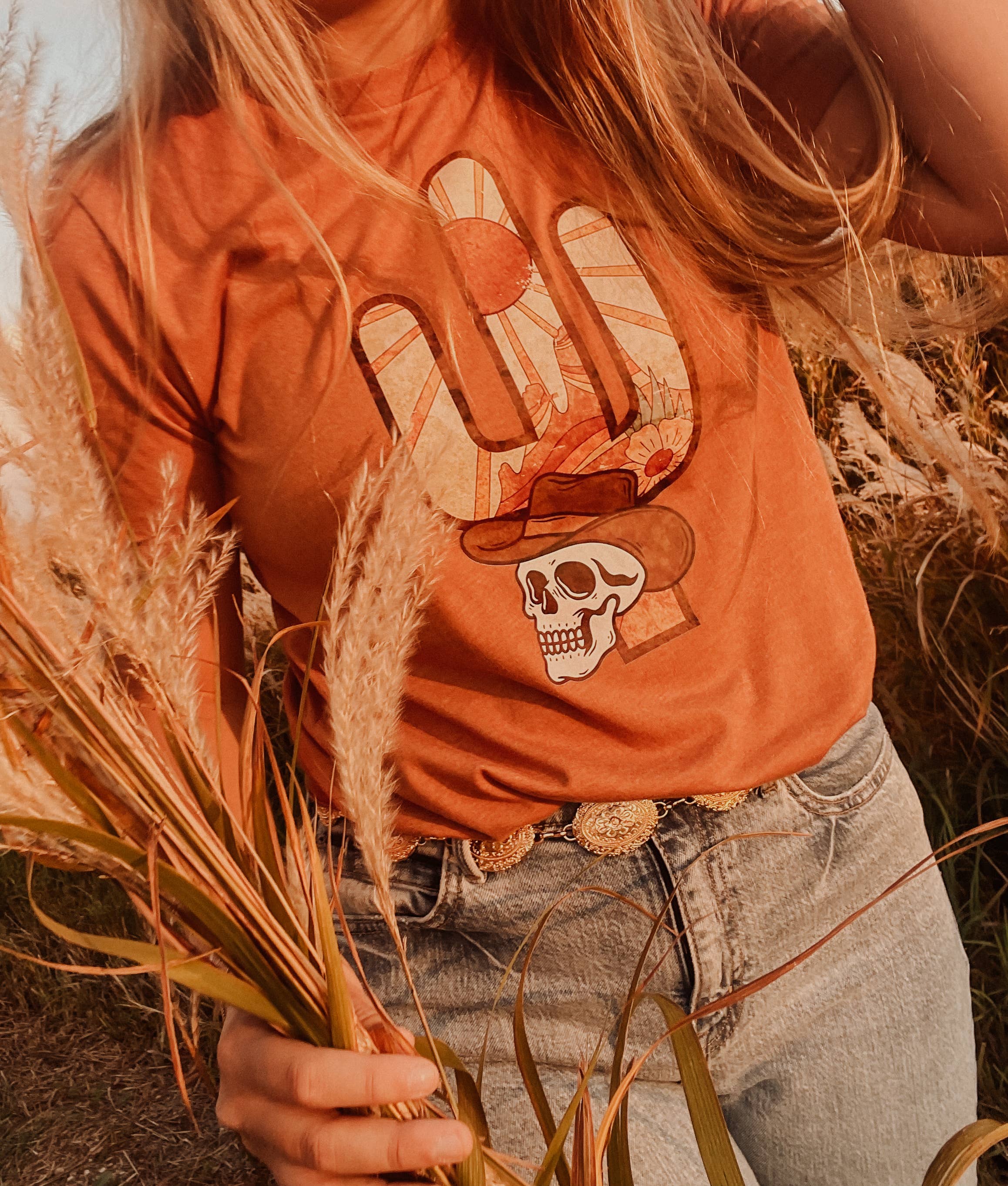 Rustic Runaway LLC - Wholesale T-Shirt (Graphic) - Women's - Sunset Cactus Western Graphic Tee1