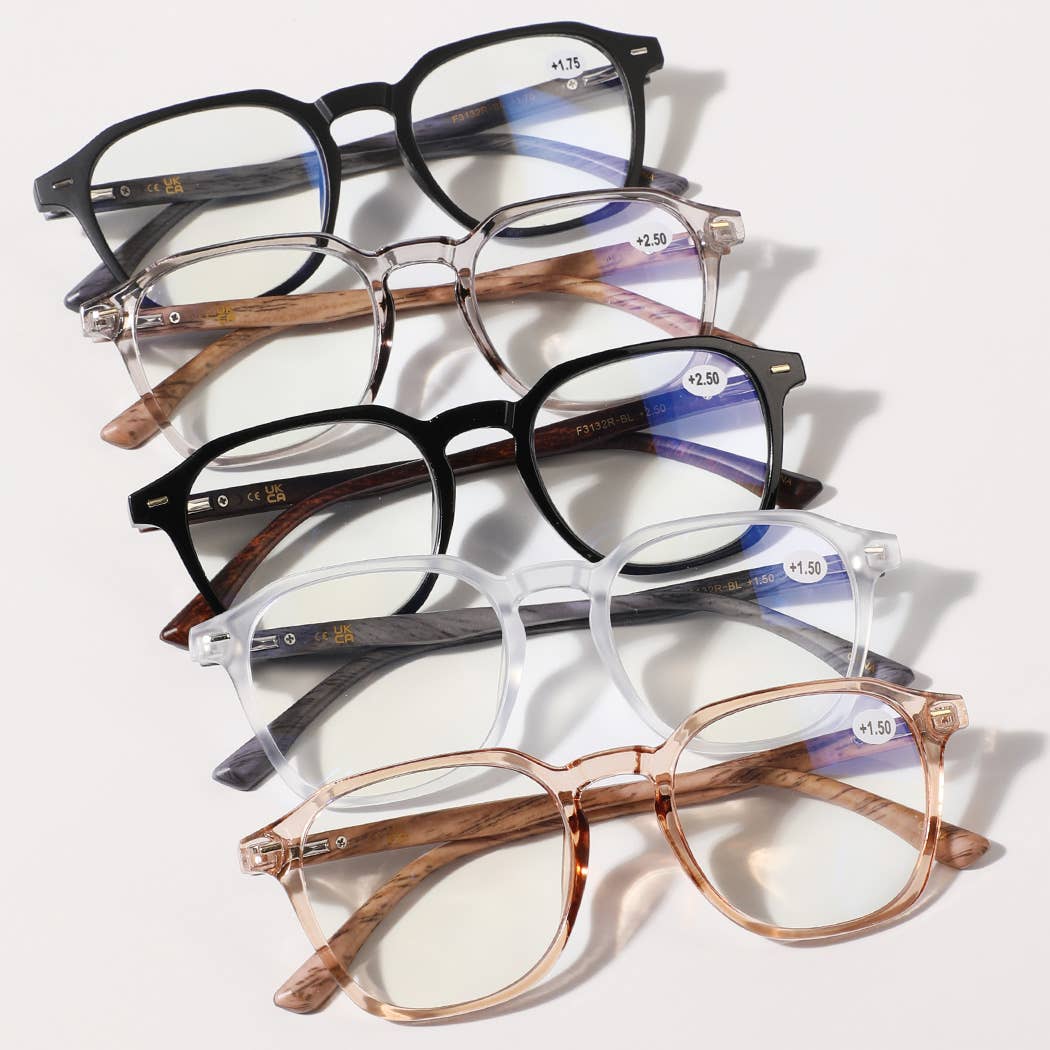  ASSORTED COLOR Blue Light Blocking Fashion Reading Glasses for wholesale on Faire4