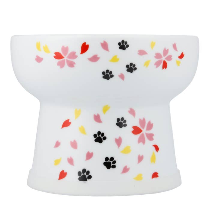 MOON-X USA, INC. - Wholesale Pet Bowl - Cat/Dog - Extra Tall Raised Cat Water Bowl (Sakura Limited Edition)