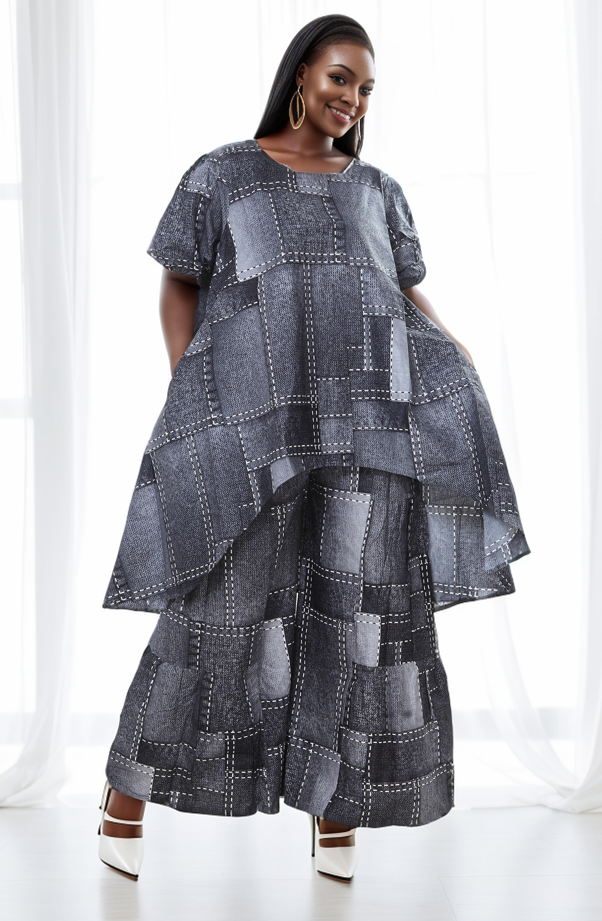 KaraChic - Wholesale Top & Pant Set (NOT Loungewear) - Women's - 7772A Authentic African Print 2pc Pant Set8