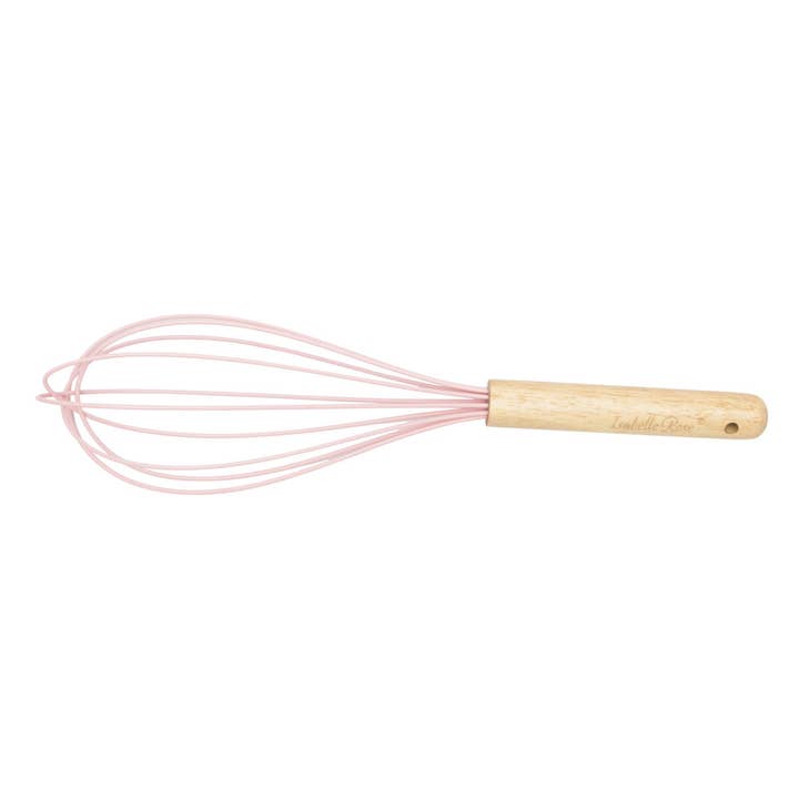 Pastel pink silicone wooden egg beater Isabelle Rose for wholesale by Isabelle Rose