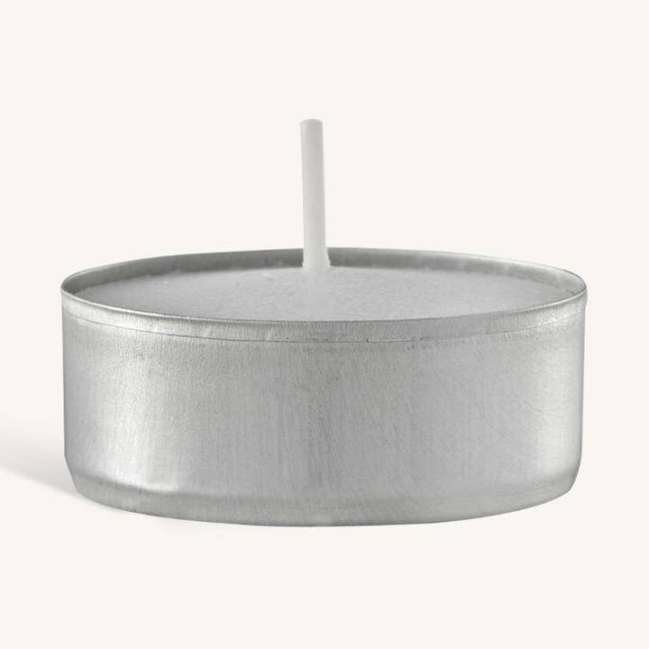 Velas de té en vasos de aluminio, 3 horas, paquete de 50 en bolsa para venta al por mayor de Ner Mitzvah